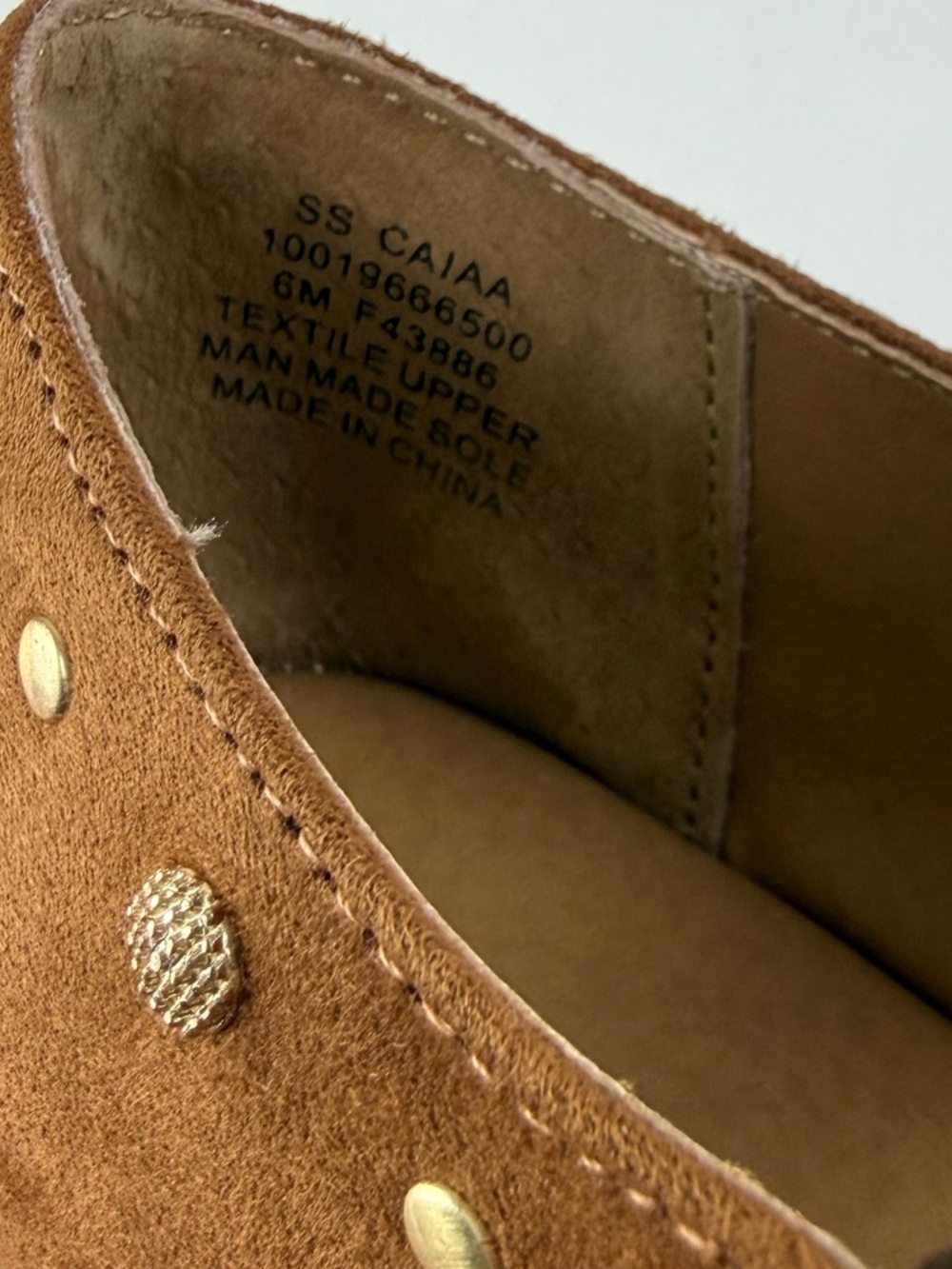 Sun + Stone Caia Maryjane Studded Flats Womens 6M Tan Gold NEW - Picture 9 of 11